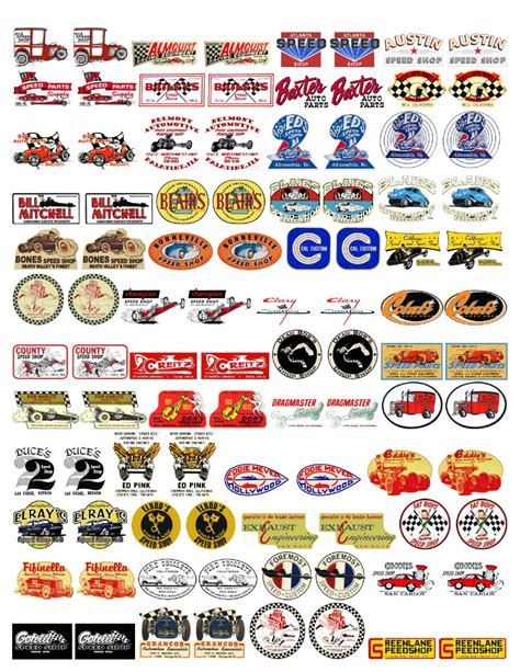 Nostalgic Decals Speed Shops Volume 1 Letters A G 118 Scale