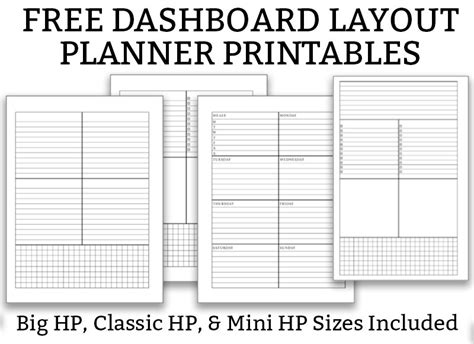 Free Printable Planner Dashboards Printable Word Searches