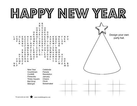 new years activity sheet creativities galore