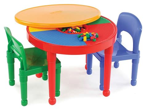 Tot Tutors Kids 2 In 1 Plastic Lego Compatible Activity Table And 2