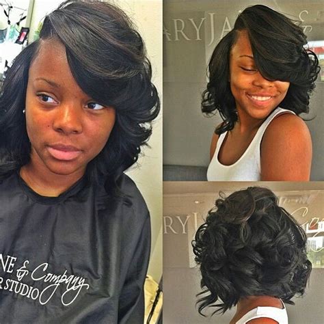 African American Messy Curly Bob Hairstyle With Bangs For Black Women