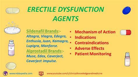 Erectile Dysfunction Agents Viagra Sildenafil Alprostadil Tablet Uses Mechanism And Side