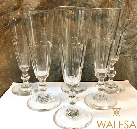 6 Flûtes à Champagne En Cristal Antiquités Maison Walesa