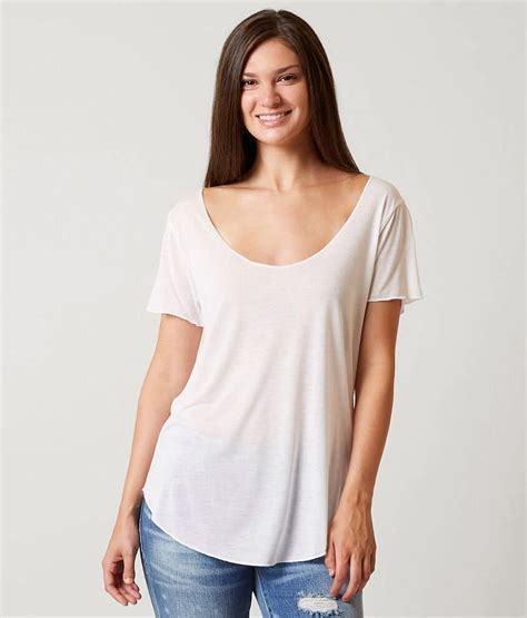 Bke Core Scoop Neck T Shirt Womens T Shirts In White Buckle Scoop Neck Tshirt Scoop Neck