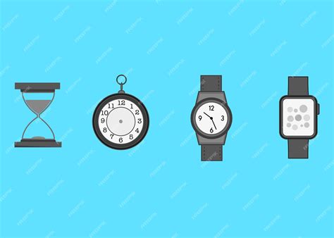 Tipos De Reloj Evolución Relojes Ilustración Aislada Xa Vector Premium