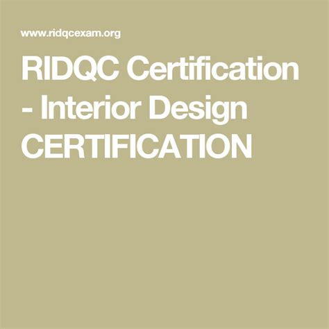 Ridqc Certification Interior Design Certification Interior Design