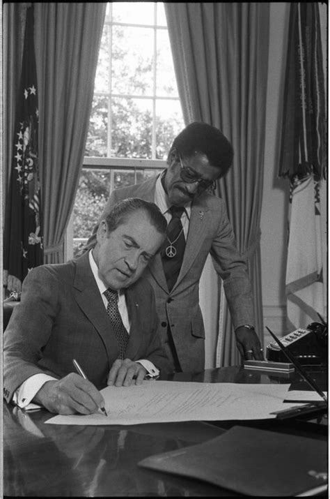Pres Nixon W Sammy Davis Jr New Member Of Natl Advisory Council On Economic Opportunity