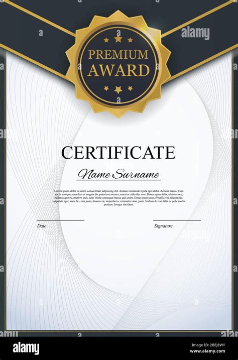 Fondo De Plantilla De Certificado Premio Diseño De Diploma En Blanco