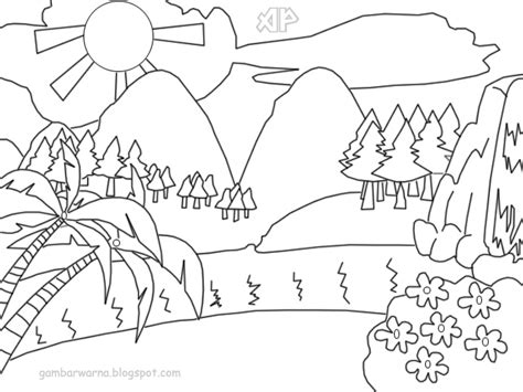 Apalagi tentunya kamu pernah menggambar pemandangan gunung yang indah seperti ini. Gambar Mewarnai Pemandangan Alam Belajar Gambar Download ...