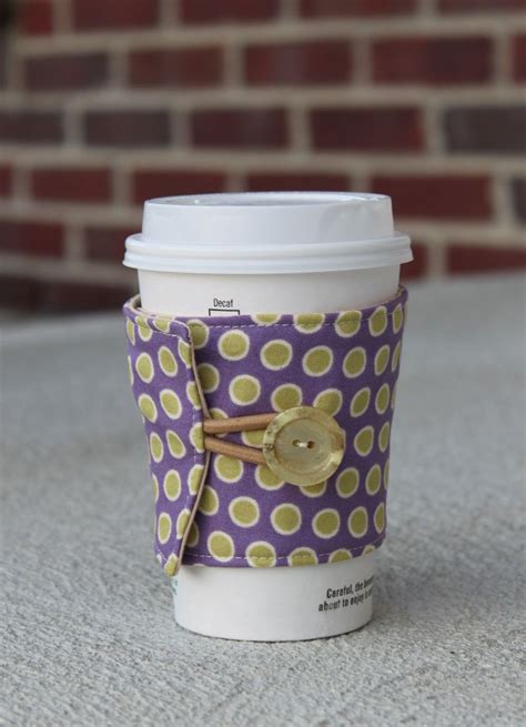 Reusable Coffee Cup Cozy Sleeve City Girl Purplegreen Etsy