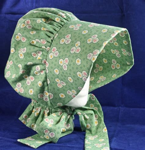 Pioneer Bonnet Womens Sun Bonnet Green Bonnet By Handcraftsbyjoann