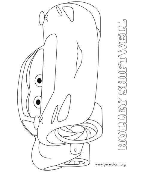 Cars Movie - Holley Shiftwell Coloring Page - AZ Dibujos para colorear