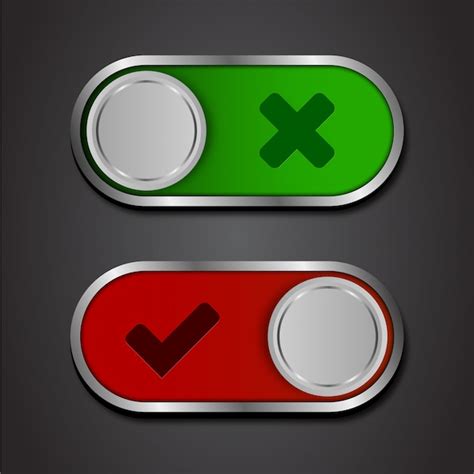 Premium Vector Icon On And Off Toggle Switch Button