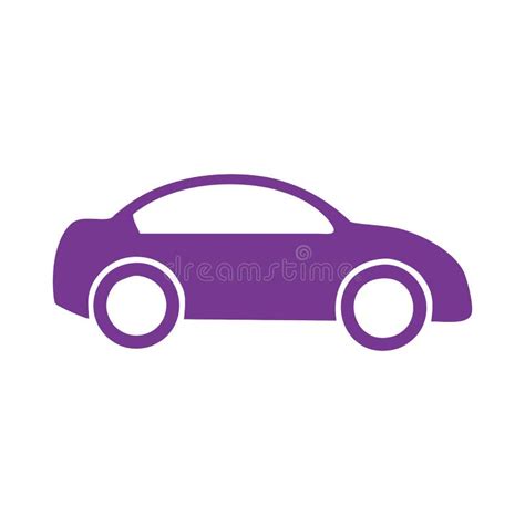Silhouette Of Cute Cartoon Toy Car In Purple Car Illustration Stock