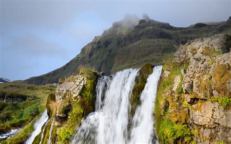 Download Wallpapers Iceland 4k Waterfall Rocks