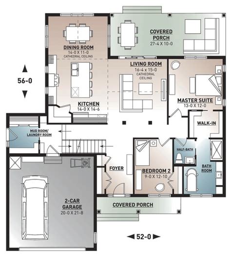 Small One Story 2 Bedroom Retirement House Plans Houseplans Blog