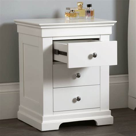 Jolie Oak White Painted 3 Drawer Bedside Cabinet Buy It Now