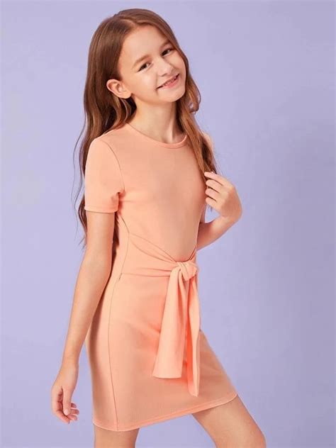 Girls Tie Front Bodycon Dress Tween Fashion Outfits Girls Fashion