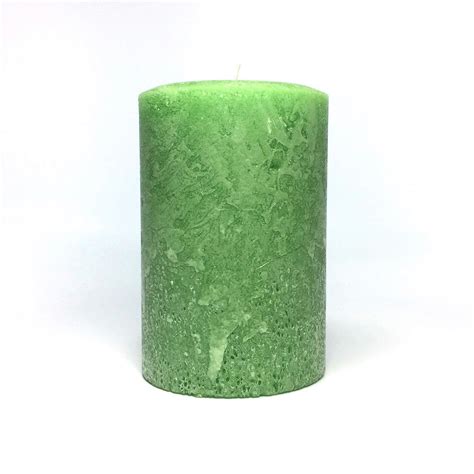 Candle Pillar Unscented Green Light Textured Rustic Choose Handmade