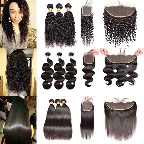 Super Double Weft Brazilian Virgin Human Hair With Closures Wholesale