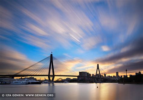 Anzac Bridge At Sunrise Glebe Sydney Nsw Australia Images Fine