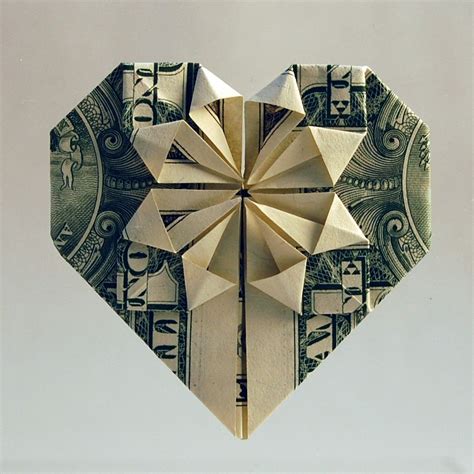 Bill Fold Origami Embroidery And Origami Money Origami Heart Dollar