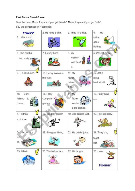 Tenses Board Game Past Tense Worksheet Past Tense Tenses Vrogue