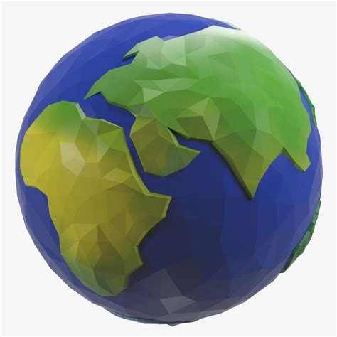 3d Model Earth Low Poly Style Cartoon Vr Ar Low Poly Cgtrader