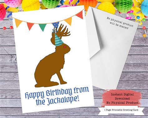 Jackalope Cryptid Cards Printable Cards Cryptid T Etsy