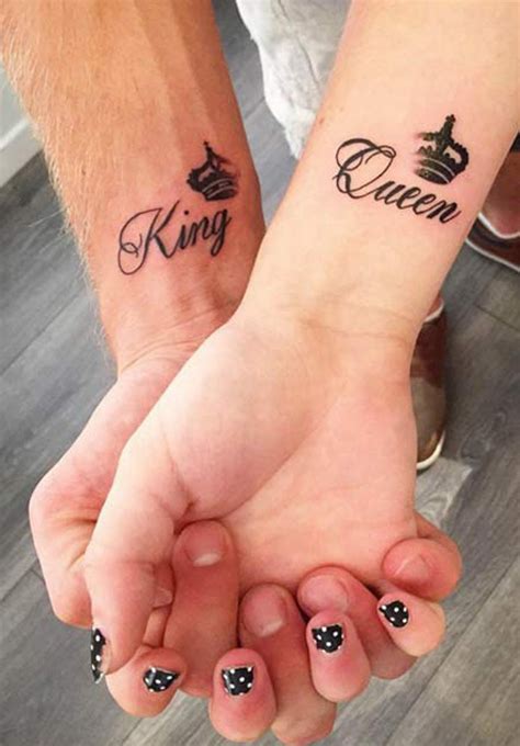 Matching Queen King Crown Tattoo Ideas For Couples For Husband Wife
