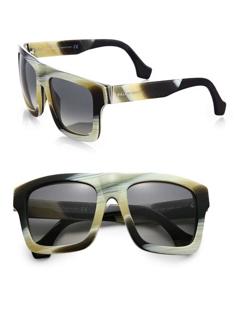 Balenciaga Retro Square Sunglasses In Multicolor Black White Lyst