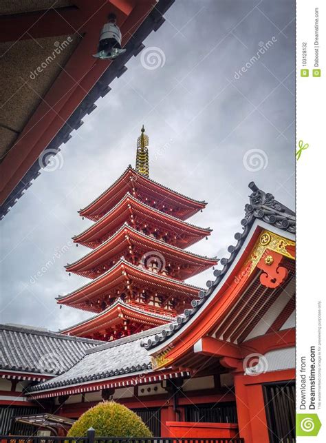Pagoda In Senso Ji Temple Tokyo Japan Stock Photo Image Of Colorful