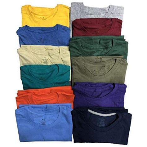 Billionhats 12 Pack Plus Size Men Cotton T Shirt Bulk Big Tall Short Sleeve Lightweight Tees 12