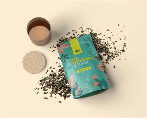 tea packaging mockup psd mockuptree