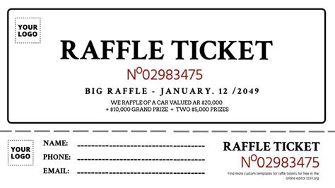 printable raffle tickets with stubs templates