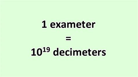 Convert Exameter To Decimeter Excelnotes
