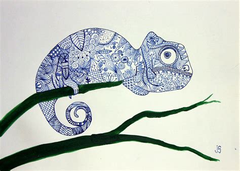 Zentangle Chameleon Ink And Acrylics A4 Artist Jennifer Storch