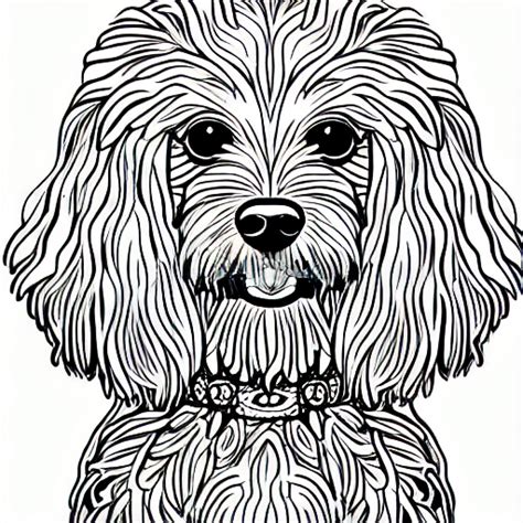 Poodle Dog Outline Coloring Page · Creative Fabrica