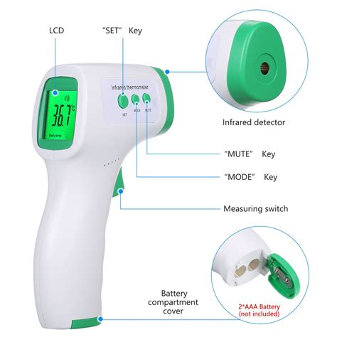 Non Contact Infrared Thermometer Forehead Body Object Temperature