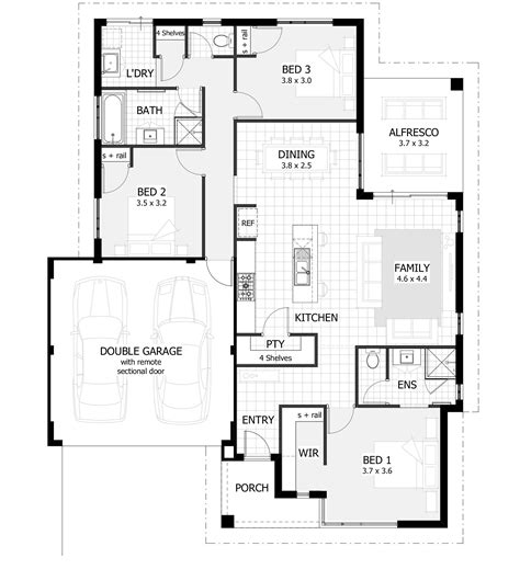3 Bedroom House Plans And Home Designs Celebration Homes House Plans