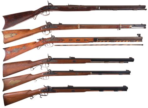 Six Modern Percussion Rifles A Lyman Great Plains Rifle Rock Island