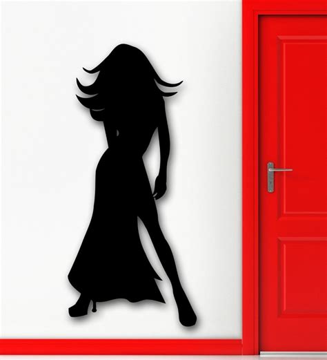 Wall Stickers Vinyl Decal Silhouette Sexy Girl In Beautiful Evening
