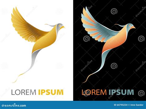 Flying Golden Bird Fancy Luxurious Company Logo Concept Stock Vector