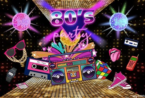 80s Party Backdrop Disco Theme Retro Style Photo Backdrop Etsy