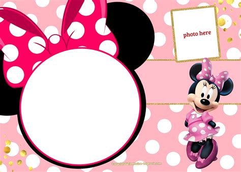 Cool Free Printable Minnie Mouse Invitation Template Polka And S