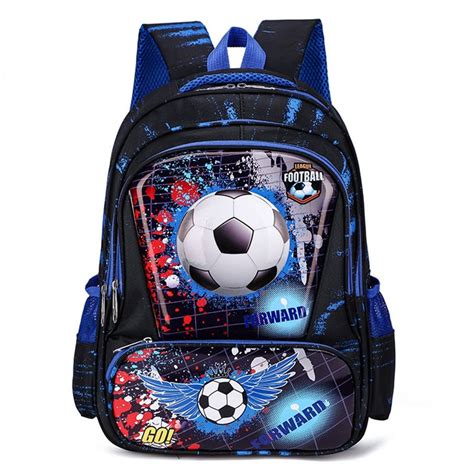Buy Boys Cars Primary Backpacks Orthopedic Kids Football Print School