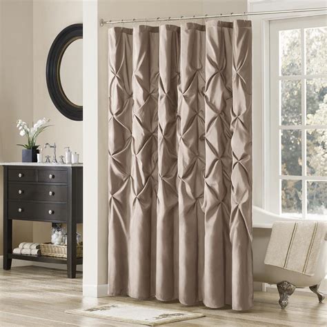 Madison Park Jacqueline Taupe 72 In Shower Curtain Mp70 438 The Home