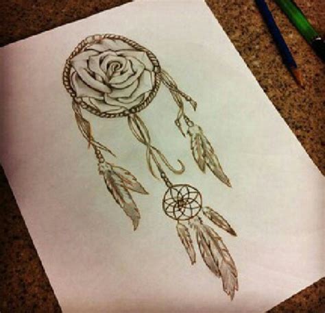 Dream Catcher Rose Tattoo Art Scetch Want Something Like This Just