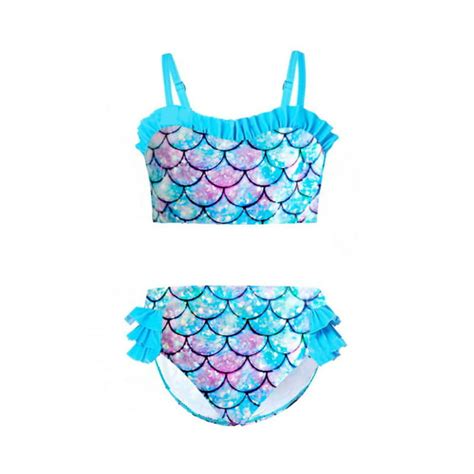 Esho Toddler Girls Two Piece Swimsuits Kids Beach Swimwear Bikini