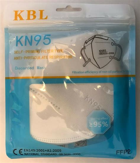 50 Pcs White Kn95 Ffp2 Protective 5 Layer Face Mask Bfe 95 Disposable